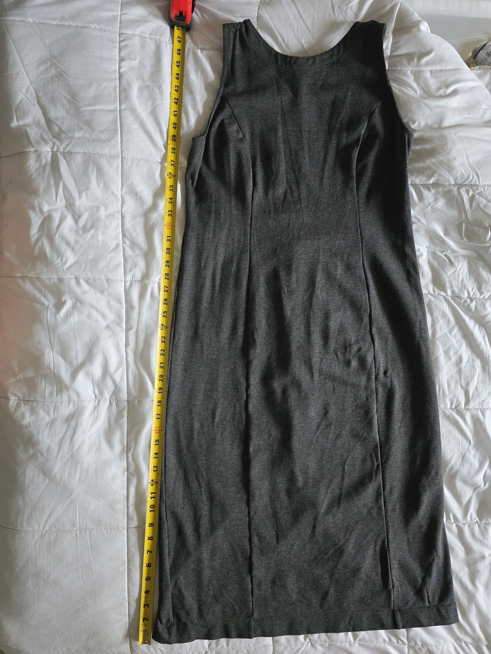 TravelSmith Sleeveless Long Pencil Style Maxi Dress in Dark Gray